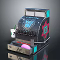 Custom Police Cash Register With Starbucks Cup Blue Logo Star Pink Ball Red Buttons