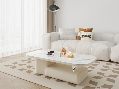 Modern coffee table cream coffee table 3d model