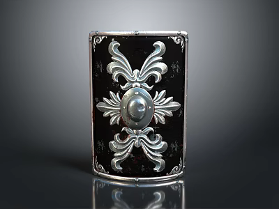 Classic Metal Sculpture With Symmetrical Patterns And Central Circular Ornament 3d model