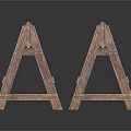Vintage Wooden Benches Set of Three with Rustic Simple Structure Design