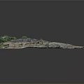 Detailed Landscape Model With Rock Terrain Green Vegetation And Natural Features