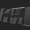 Contemporary Waterfall Installations Featuring Multiple Flowing Water Designs 3d model
