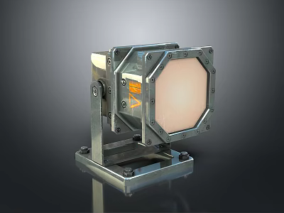 Sturdy Industrial Mechanical Equipment With Square Panel Metal Bracket And Base 3d model