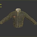 Artistic Carved Jacket Sculpture Featuring Brown Surface Red Badge Zipper And Reflective Background