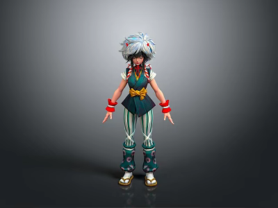 Girl Anime Cartoon Characters 3d model Girl Anime Cartoon Characters 3d model