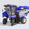 New Holland Blue And White Combine Harvester With Cab And Harvesting Components