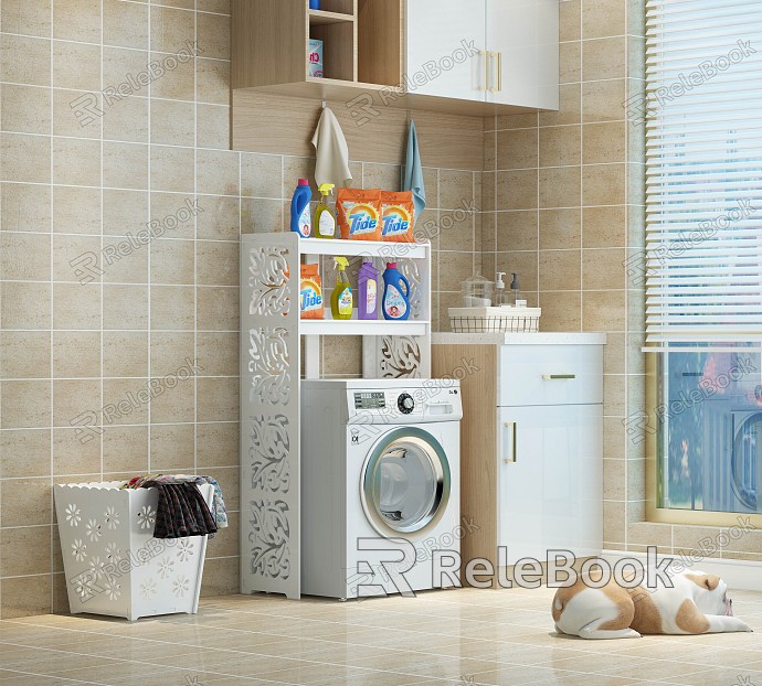 Storage Rack Washing Machine Clothes model