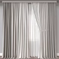 Elegant Light Filtering Curtains With Striped Fabric And Tie Back Design