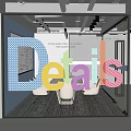 Decorative Glass Wall Design With Colorful Details Letters Company Name And Small Text