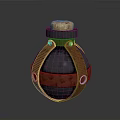Creative Household Item With Black Body Red Straps And Yellow Cork Top
