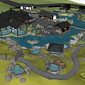 Traditional Chinese Garden Landscape With Ponds Pavilions Bridges And Classic Architecture