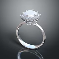 Elegant Luxury Platinum Ring Featuring Large Central Stone And Sparkling Diamonds