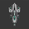 Futuristic Spaceship With Transparent Cockpit Multiple Wings And Green Glowing Lights For Space Exploration