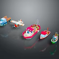 Colorful Small Toy Water Transport Vehicles With Various Designs And Shapes