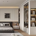 Modern Bedroom Interior Featuring Framed Picture Pendant Lights Bedside Tables And Floor to Ceiling Windows