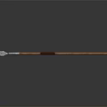 Traditional Spear Weapon With Polished Metal Head And Smooth Wooden Shaft Design