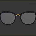 Elegant Jewelry Glasses Featuring Black Frames And Gold Metal Decorative Accents