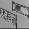 Decorative Iron Railings With Intricate Curved Patterns And Black Finish