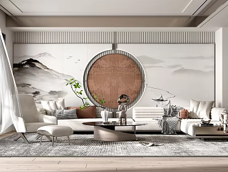 New Chinese Living Room 3d model