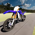 Electric Motorcycle Modern Purple And Blue Design With Large Off Road Tires Sturdy Build