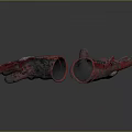 Pair of Red and Gray Gloves with Textured Palm and Finger Design for Comfortable Wear