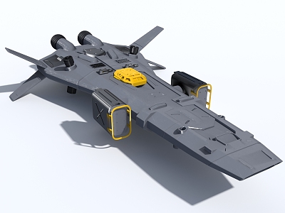 modern spaceship 3d model