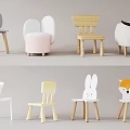Cute Animal Shaped Children's Chairs With Wooden Legs And Colorful Designs For Kids