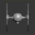 Space Starfighter Model Featuring Diamond Shaped Wings And Silver Cockpit