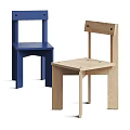 Modern Simple Design Kids Chair Featuring Blue And Natural Wood Color