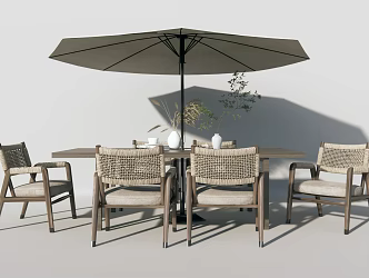 Quiet outdoor tables and chairs Outdoor leisure tables and chairs 3d model