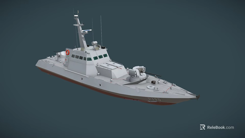 Modern Naval Warship With White Hull Superstructure Deck Equipment And Radar Systems 3d model 