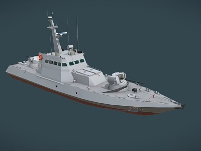 Modern Naval Warship With White Hull Superstructure Deck Equipment And Radar Systems 3d model