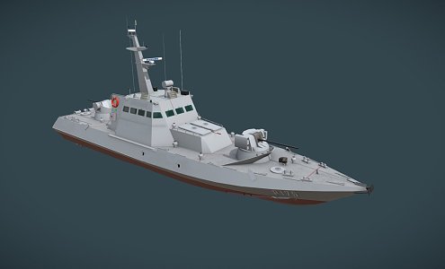 Modern warship-class gunboat 3d model