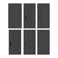 Dark Security Doors With Sturdy Build Various Panel Styles And Modern Handles 3d model