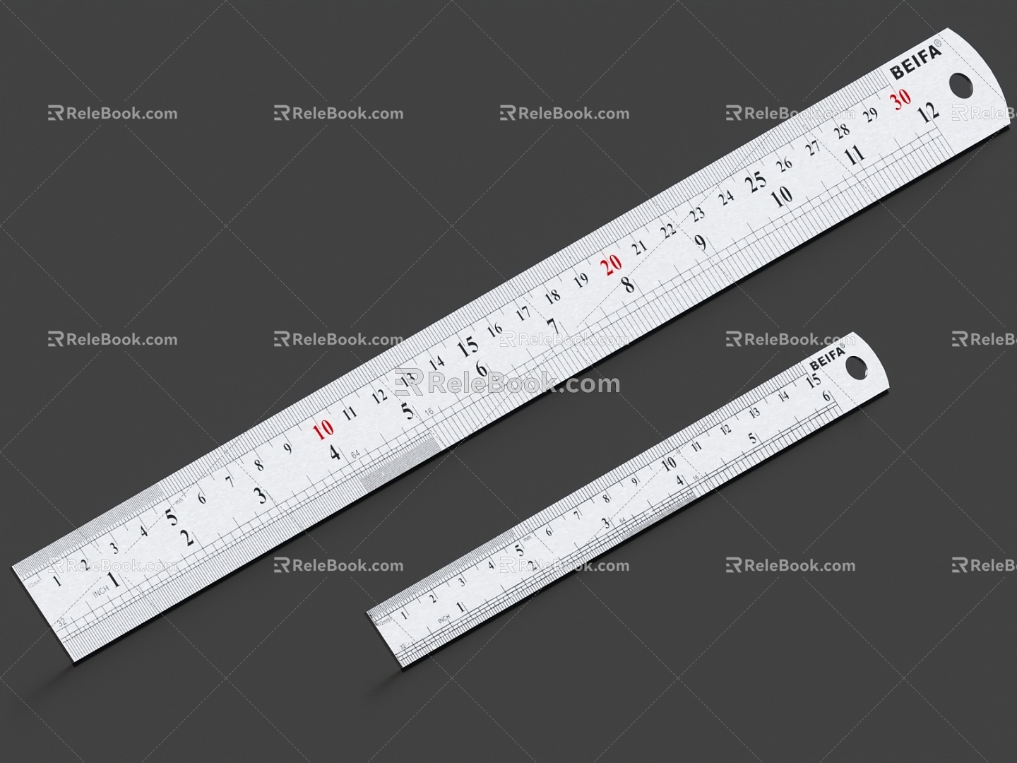 Stainless Steel Ruler Ruler Measuring Ruler Office Supplies 3d model