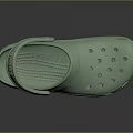 Green Perforated Clog Shoes With Slip On Design And Comfortable Fit 3d model