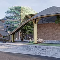 Modern Architecture Rural Courtyard Architecture 3d model
