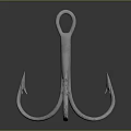 Modern Iron Hook Triangular Hook Fish Hook 3d model