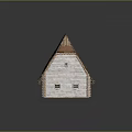 Traditional Small House With Thatched Roof White Walls And Small Windows