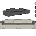 Modern Multi-person Sofa Combination Salon Art Sofa Three-seat Sofa Tofu Block Sofa Module Sofa 3d model