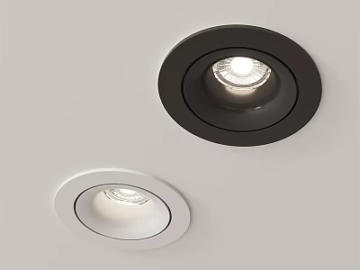 Black And White Recessed Ceiling Downlights And Spotlights Modern Interior Lighting 3d model