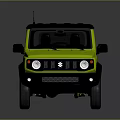 Lime Green Compact SUV With Black Roof Square Shaped Body And Silver Alloy Wheels