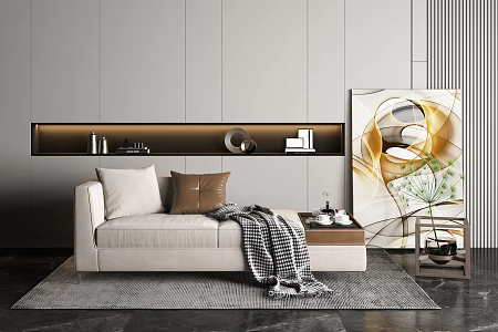 Modern chaise longue leather chaise longue 3d model