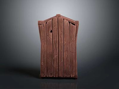 Unique Rustic Wooden Furniture Cabinet With Carved Wood Grain Details 3d model