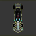 Mercedes Formula 1 Racing Car With Blue White Livery And Petronas Sponsorship