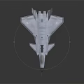 Modern Silver Fighter Jet 3D Model With Shiny Surface And Side View 3d model