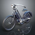 Vintage Bicycle With Headlight Black Seat Classic Frame Design And Metallic Wheels