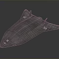 Grey Flying Wing Model With White Arrows And X Marks On Surface Design