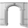 White Arched Doorway With Decorative Columns Light Colored Walls And Moldings