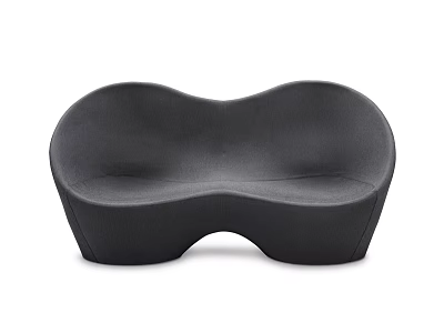 Modern Black Multi Person Sofa With Curved Ergonomic Design And Comfortable Seating 3d model